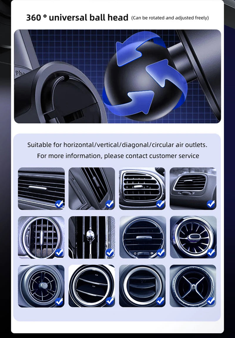 Smart 15W Wireless Car Mount Charger