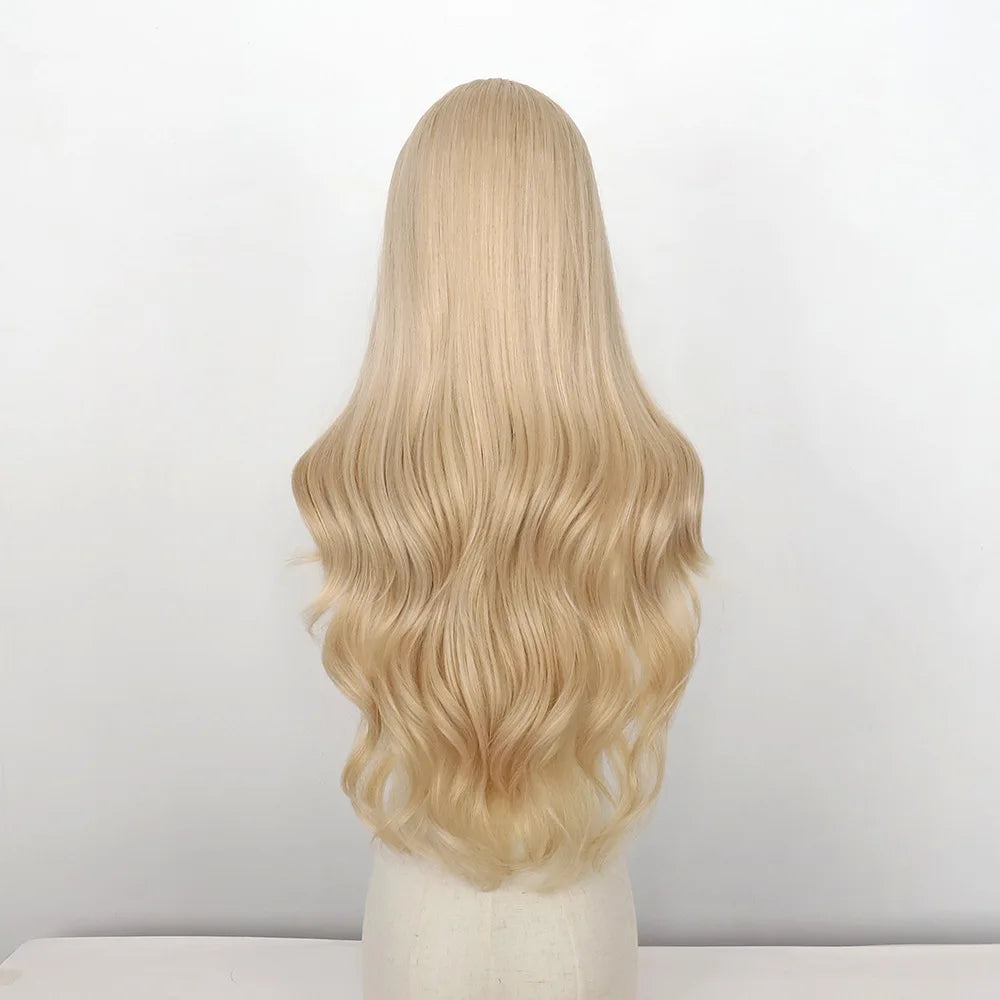 JOVIA 26-inch center-parted, curled, large-wave female long hair with high-temperature synthetic fiber cap