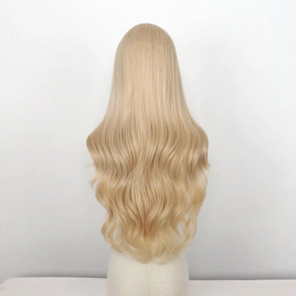 JOVIA 26-inch center-parted, curled, large-wave female long hair with high-temperature synthetic fiber cap