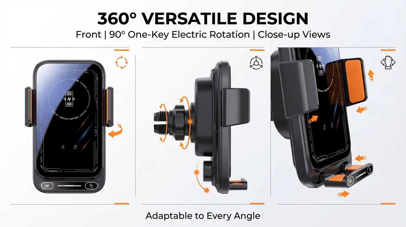 Smart 15W Wireless Car Mount Charger