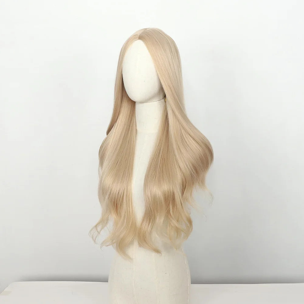 JOVIA 26-inch center-parted, curled, large-wave female long hair with high-temperature synthetic fiber cap