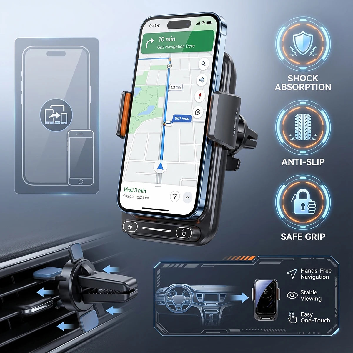 Smart 15W Wireless Car Mount Charger