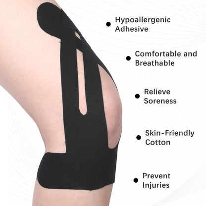 10pcs Kinesiology Tape for Knees, Knee Support & Stability, Knee Pain Relief Athletic Tape - Waterproof & Elastic, Breathable